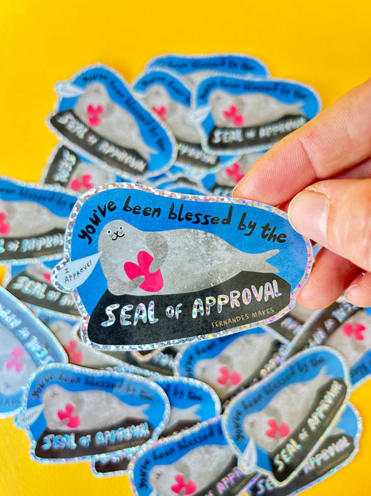 Seal Of Approval Glitter Sticker