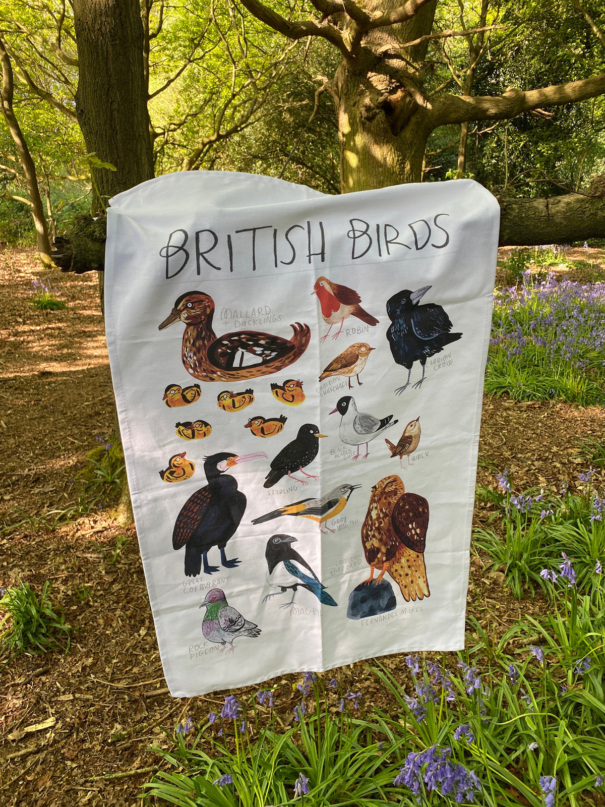 British Birds Tea Towel