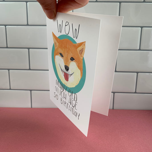 Many Old, Much Age - Shiba Inu Greeting Card