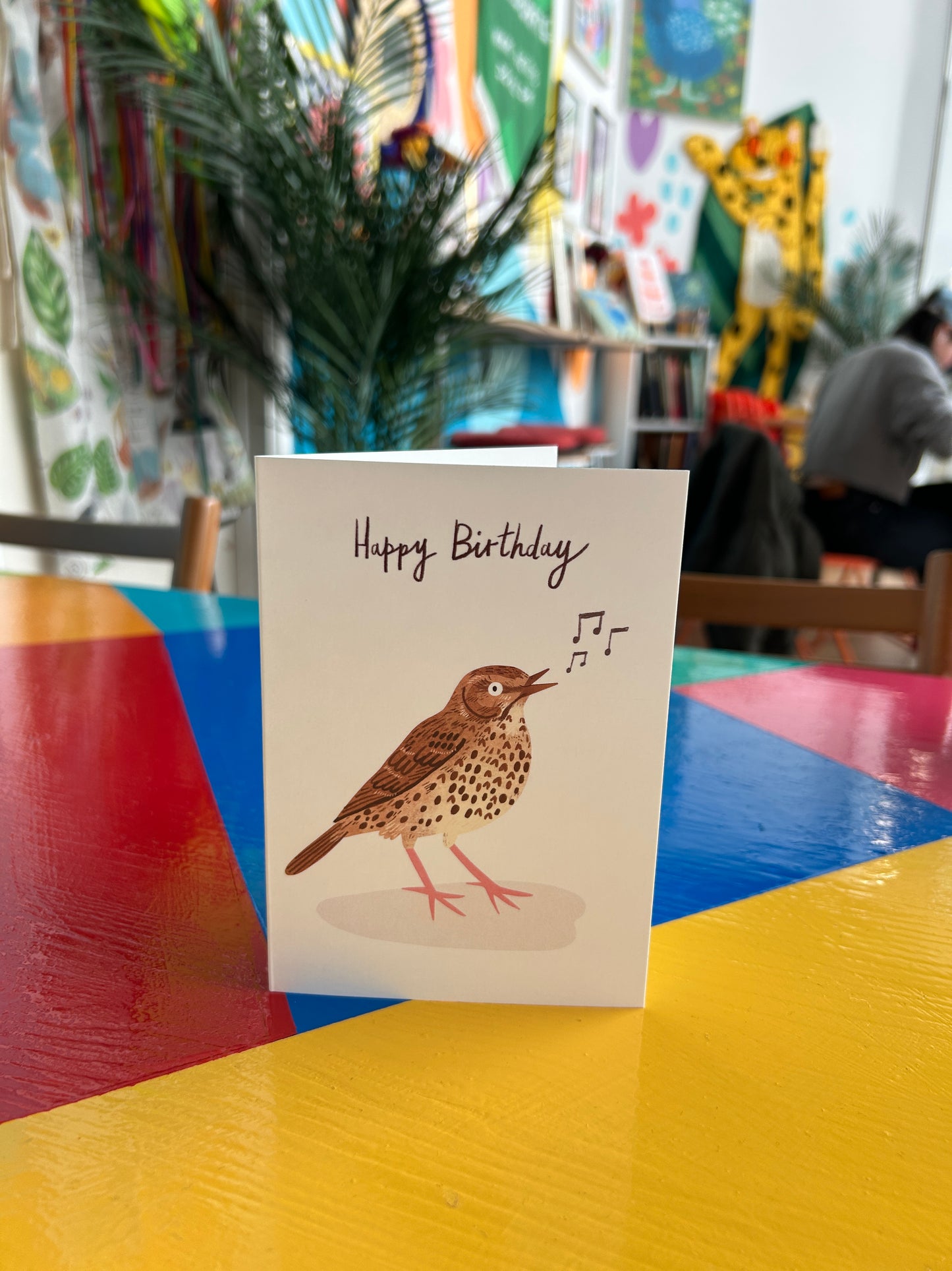 Happy Birthday Song Thrush Greeting Card