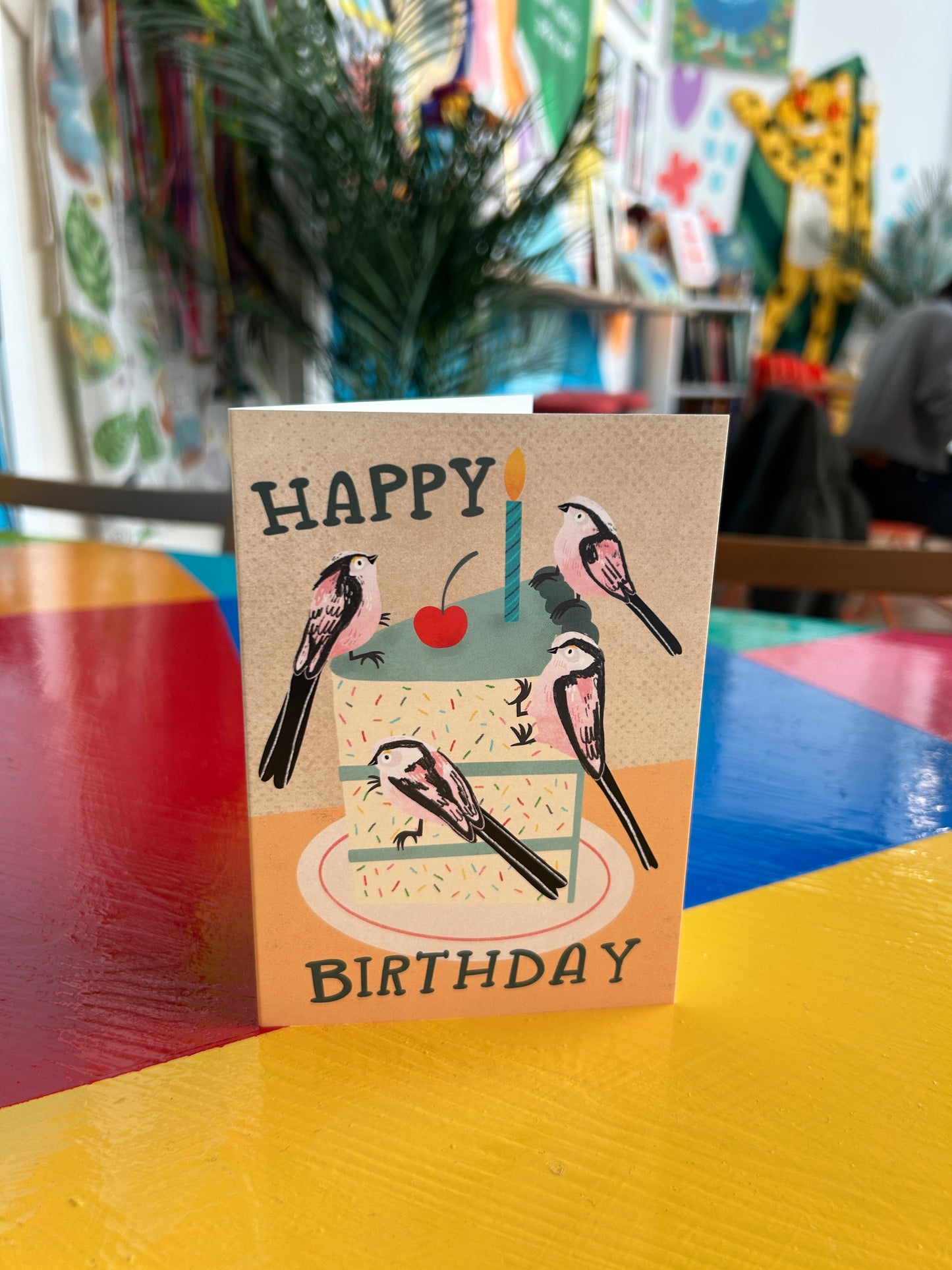 Happy Birthday Long-Tailed Tit Greeting Card