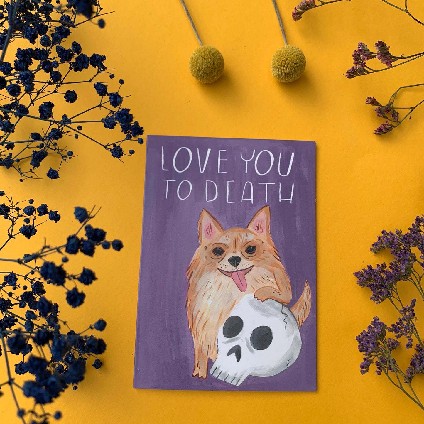 Love You To Death Pomeranian Dog Greeting Card