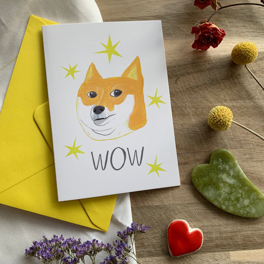 WOW Dog Meme Greeting Card