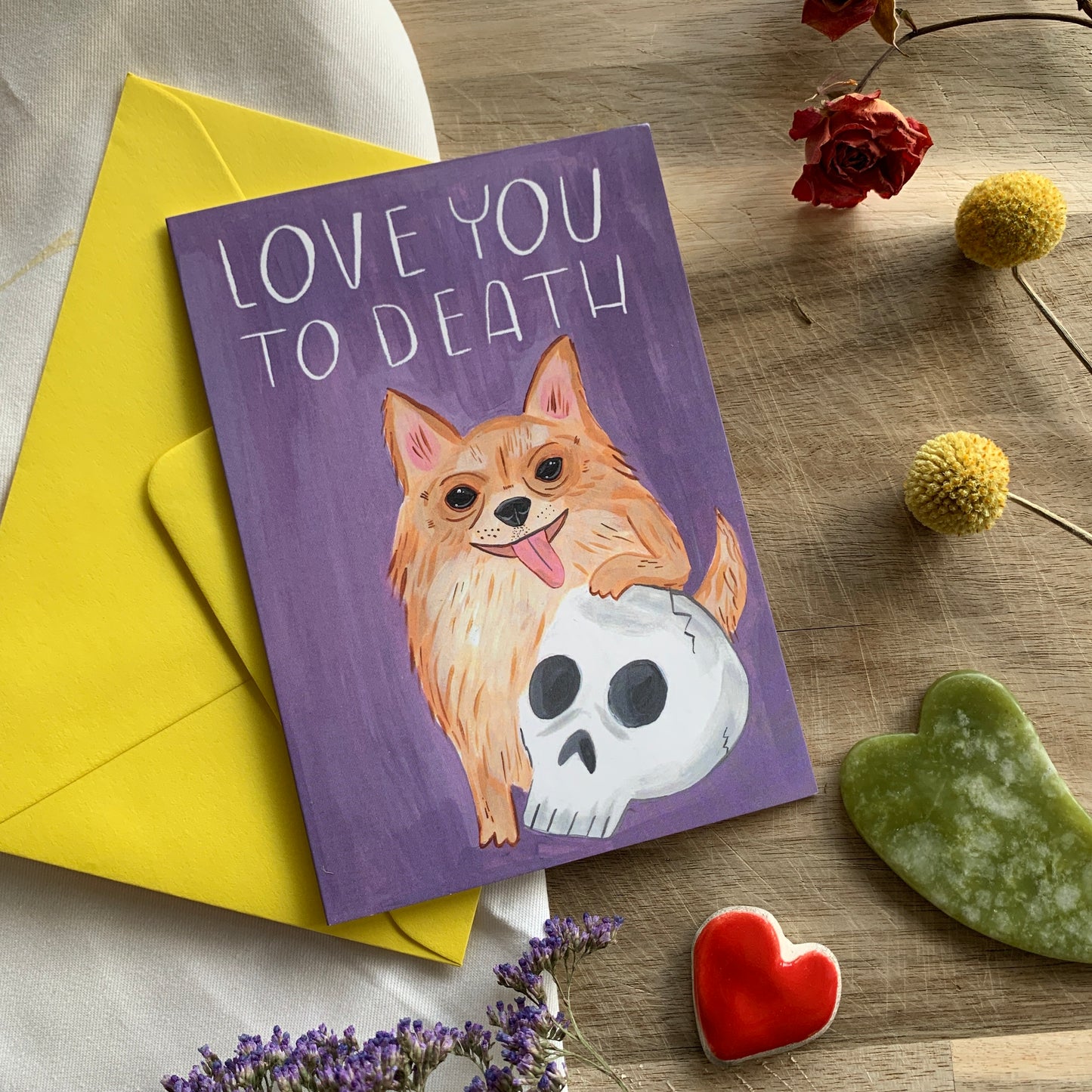 Love You To Death Pomeranian Dog Greeting Card