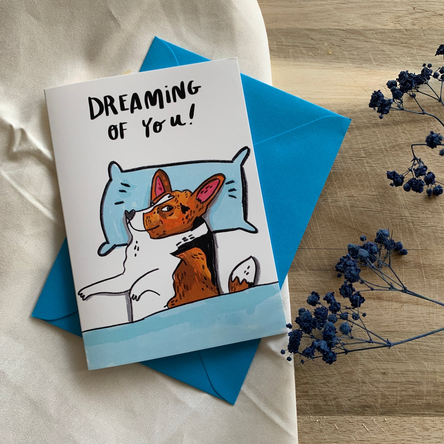 Dreaming of You! Corgi Greeting Card