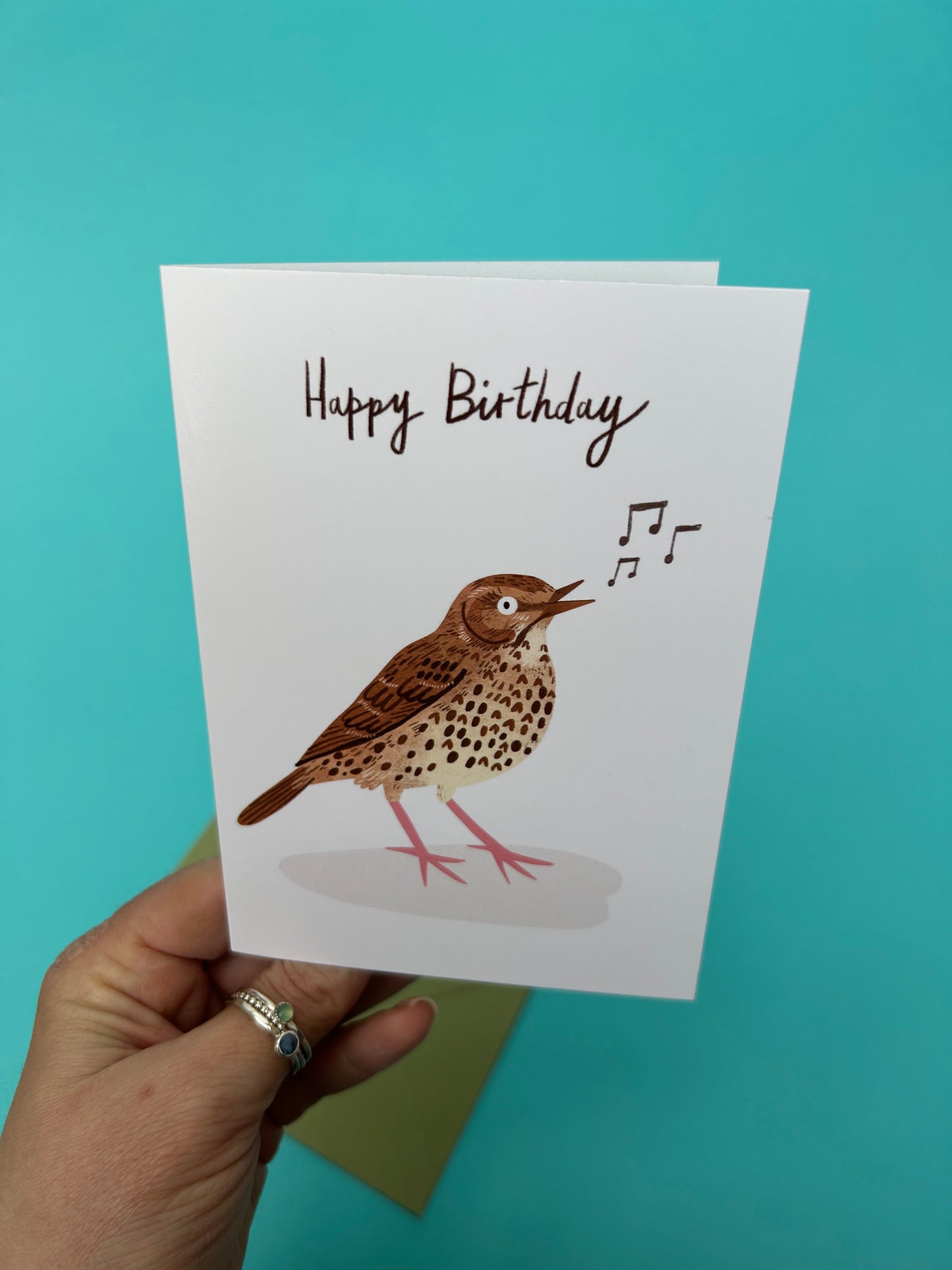 Happy Birthday Song Thrush Greeting Card