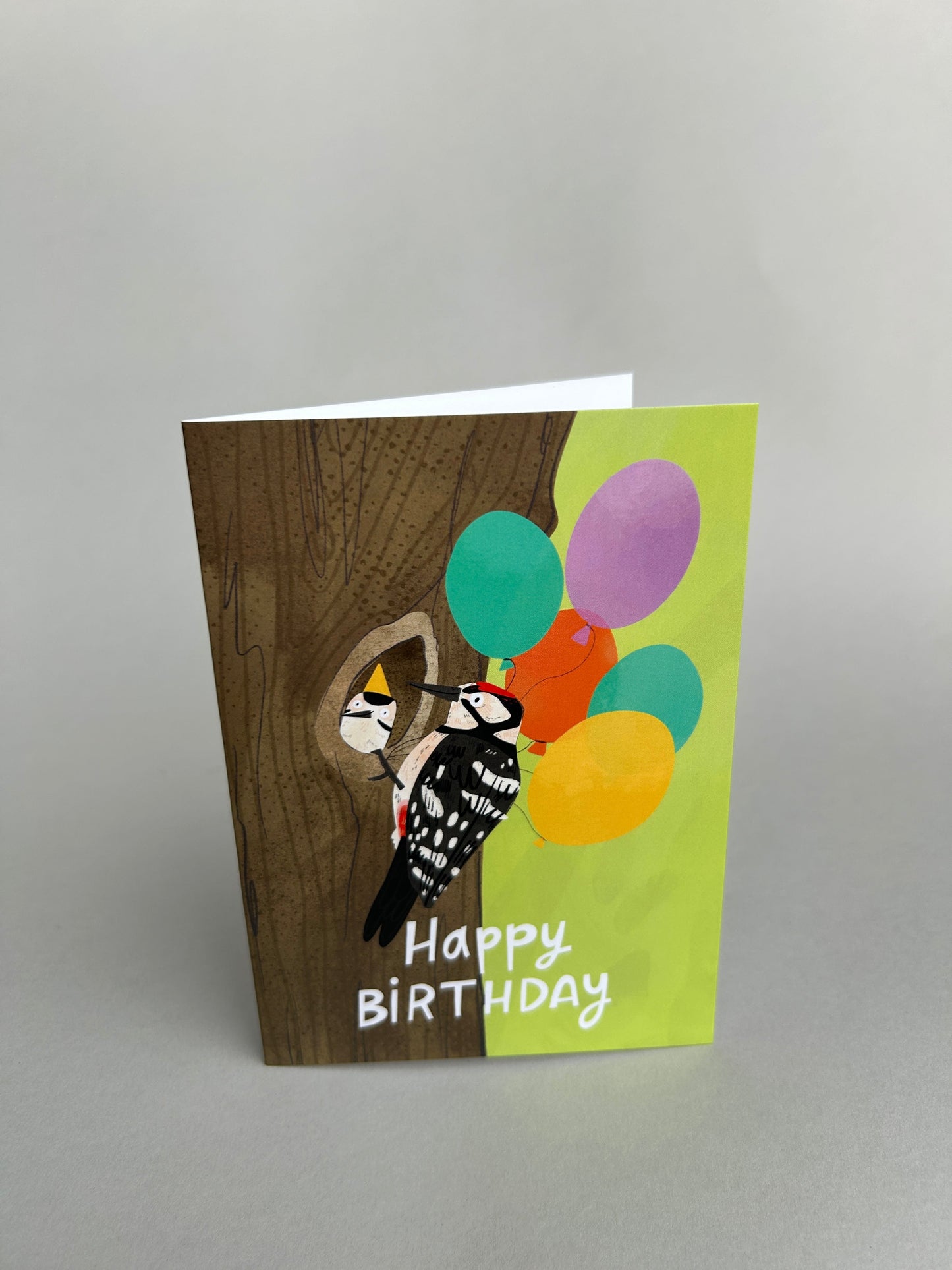 Happy Birthday Woodpecker Greeting Card