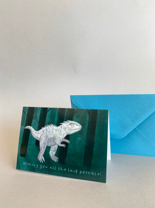 Wishing You All The Luck Possible T-Rex Greeting Card