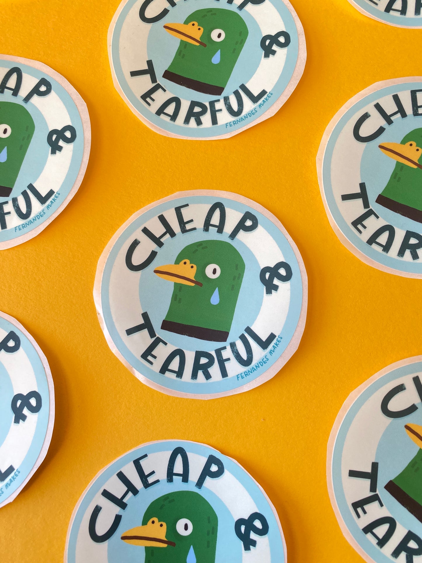 Cheap & Tearful Matte Vinyl Duck Sticker