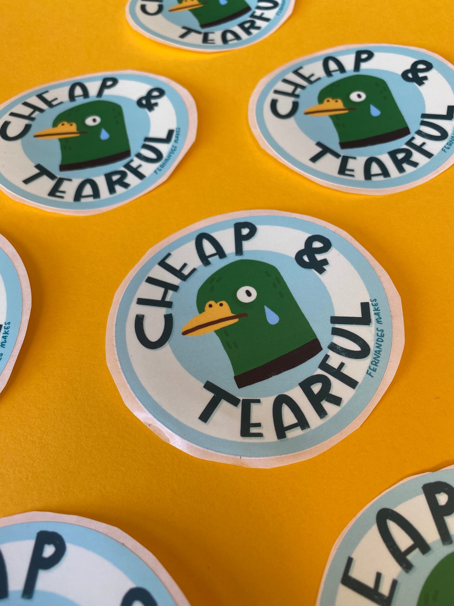 Cheap & Tearful Matte Vinyl Duck Sticker