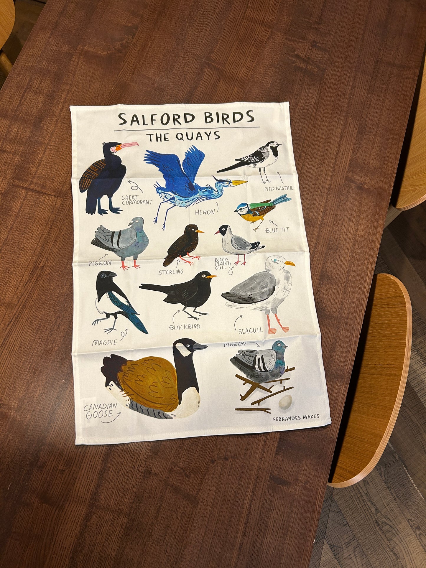 Salford Birds Tea Towel