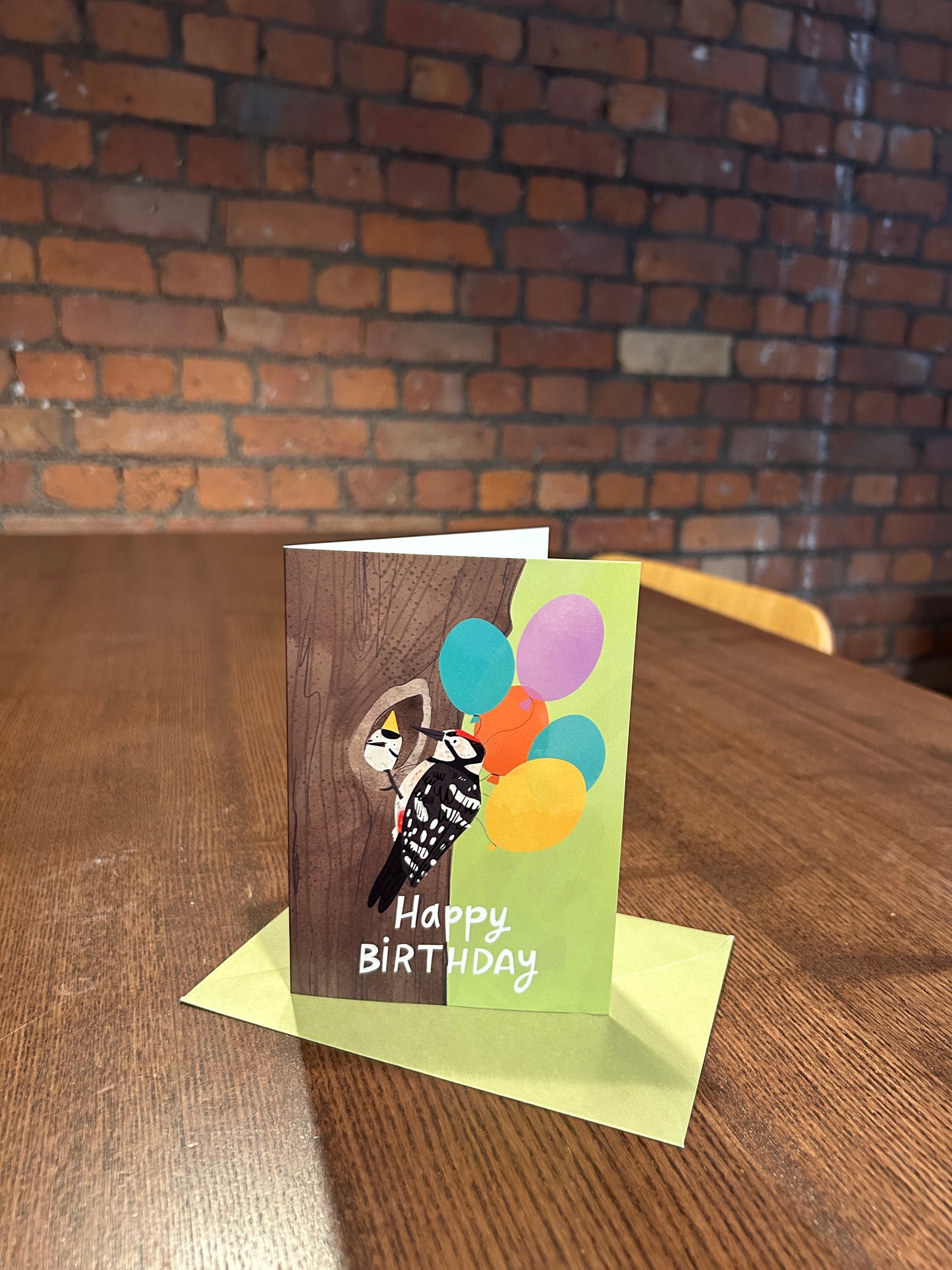 Happy Birthday Woodpecker Greeting Card