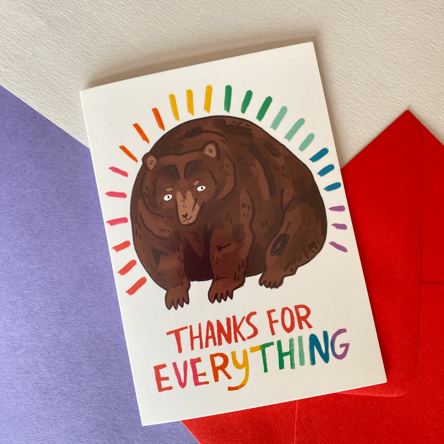 Thanks For Everything / Bear / Greeting Card