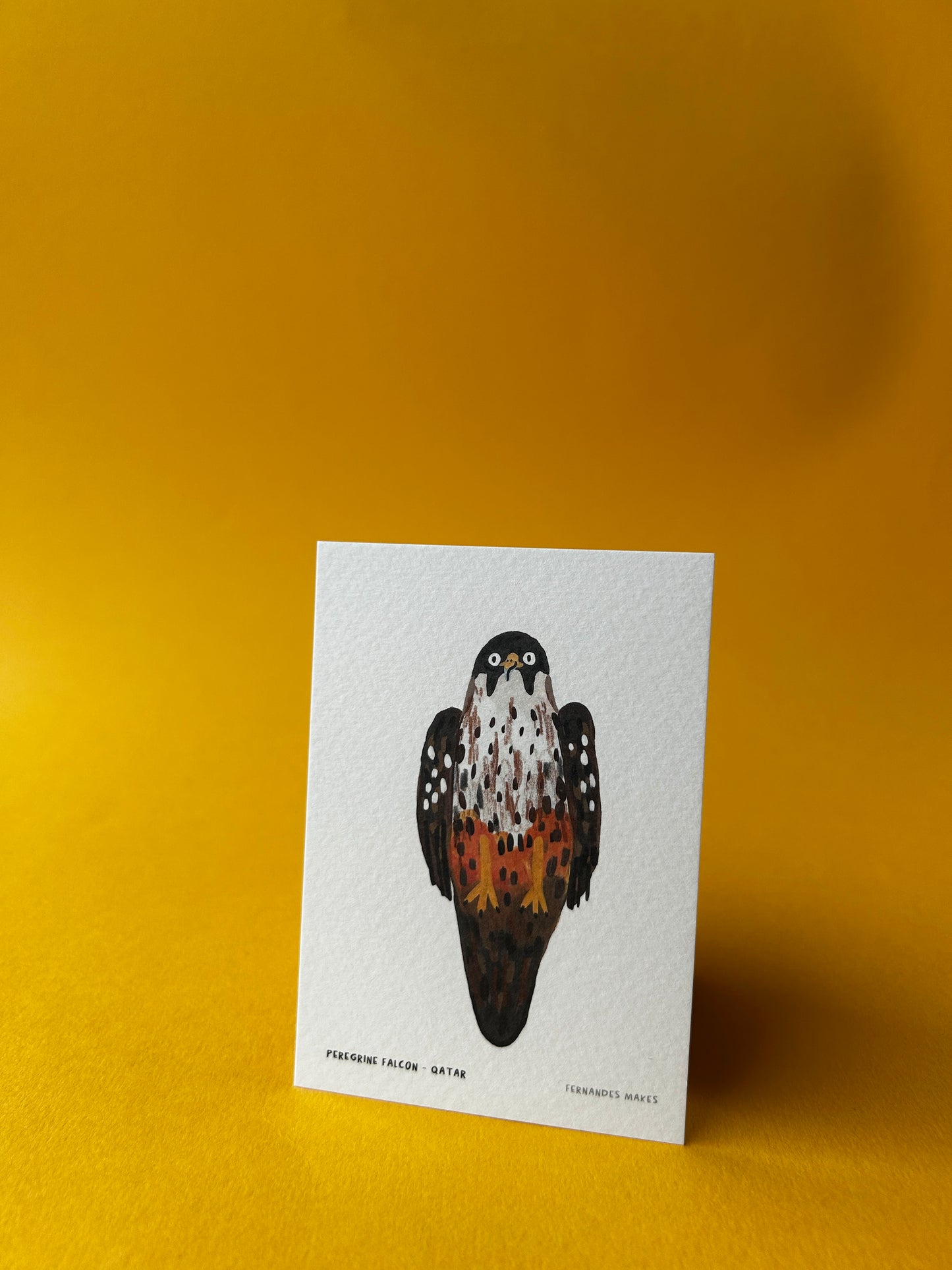 Peregrine Falcon / Qatar / World Birds Mini Print (A7)