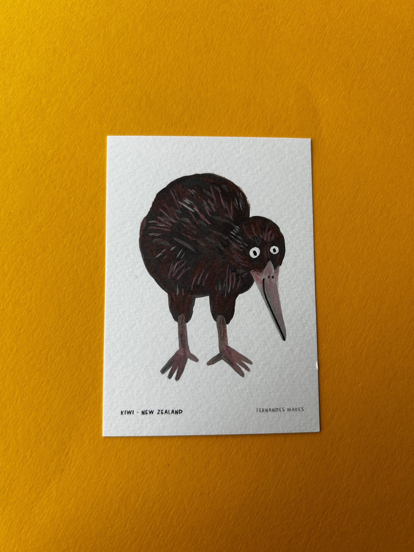Kiwi / New Zealand / World Birds Mini Print (A7)