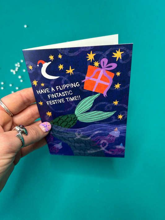 Flipping Fintastic Festive Time / Christmas / Festive Greeting Card