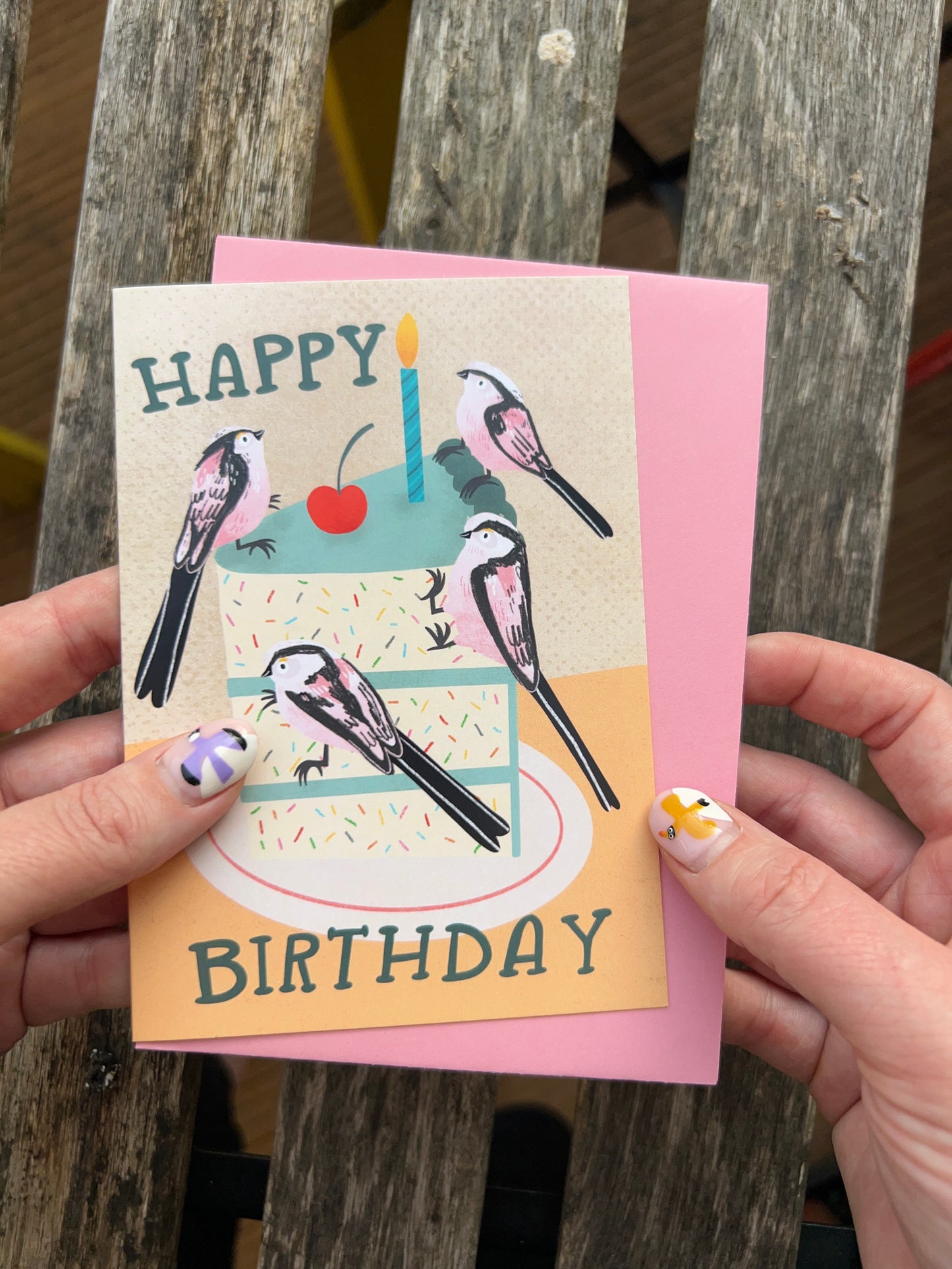 Happy Birthday Long-Tailed Tit Greeting Card
