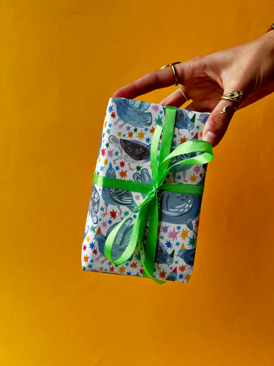 Party Pigeons Gift Wrap Sheets (3pk)