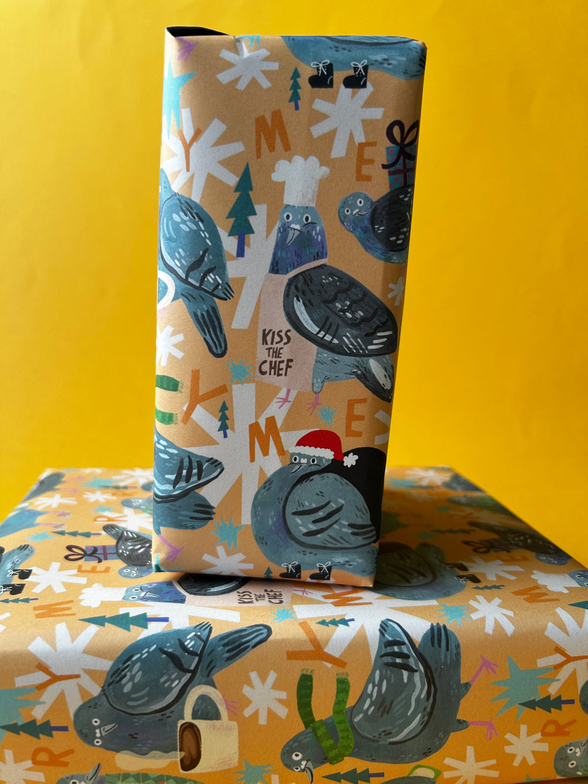 Merry Pigeons Festive Gift Wrap Sheets (3pk)