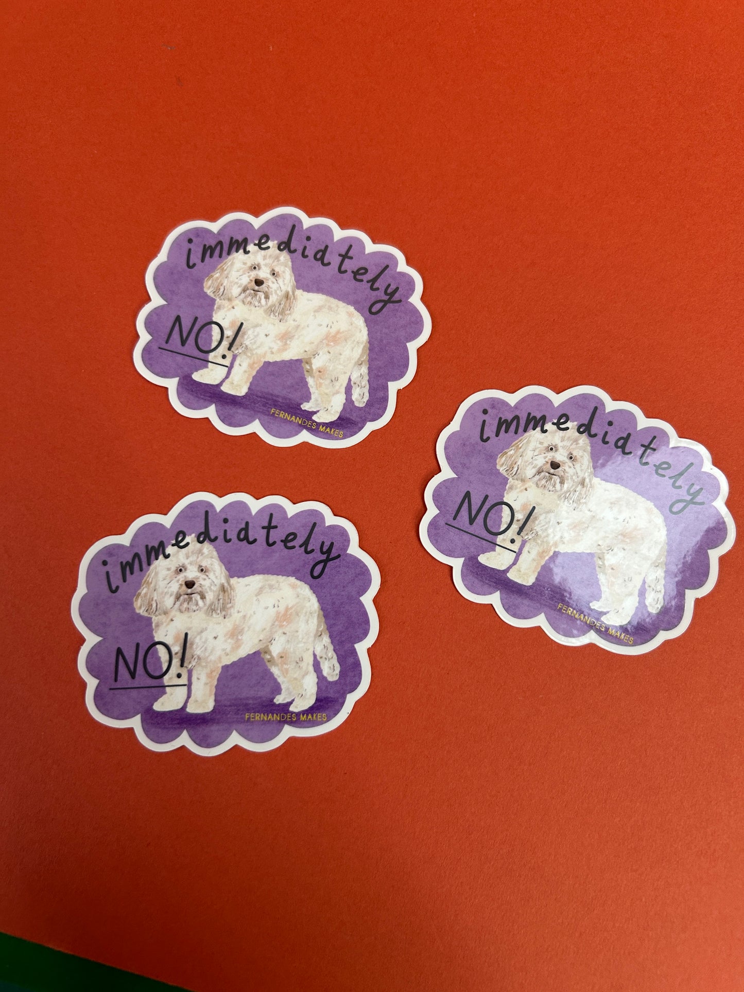 Immediately No Dog Vinyl Sticker
