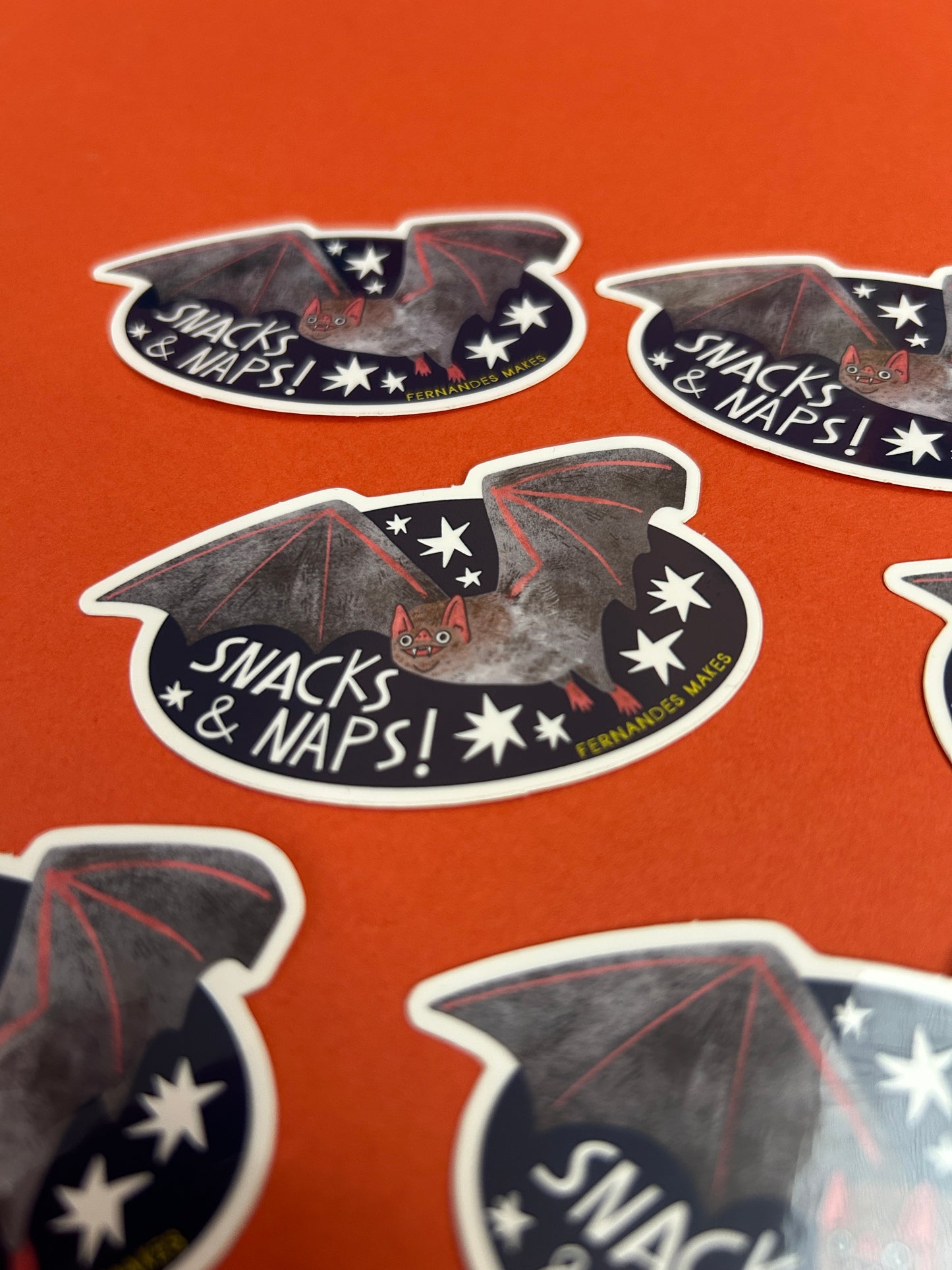 Snacks & Naps Bat Vinyl Sticker