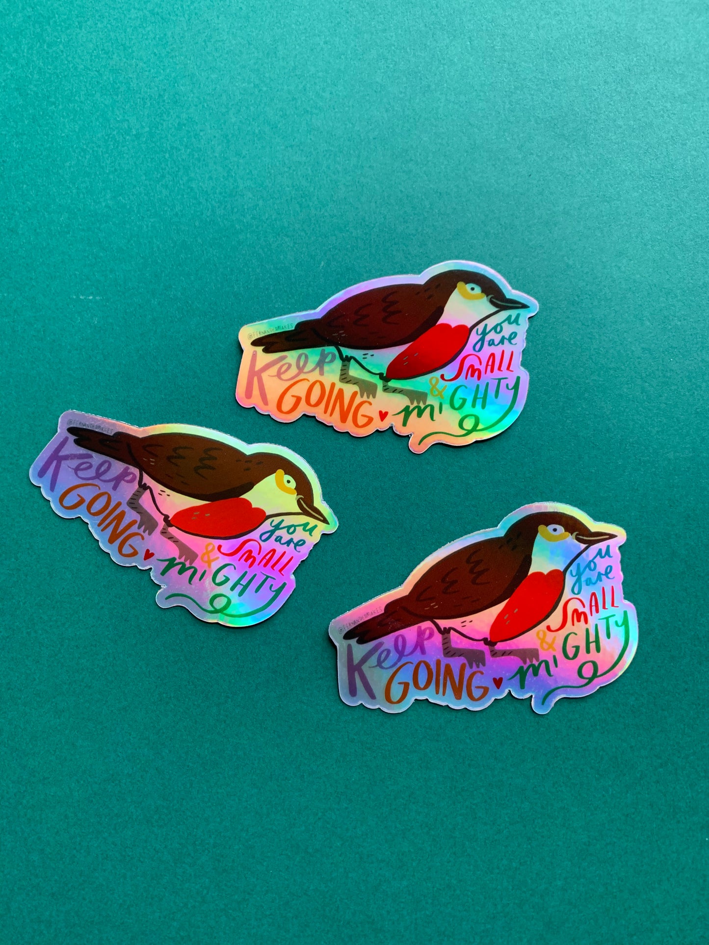 Keep Going Robin Holographic Vinyl Sticker