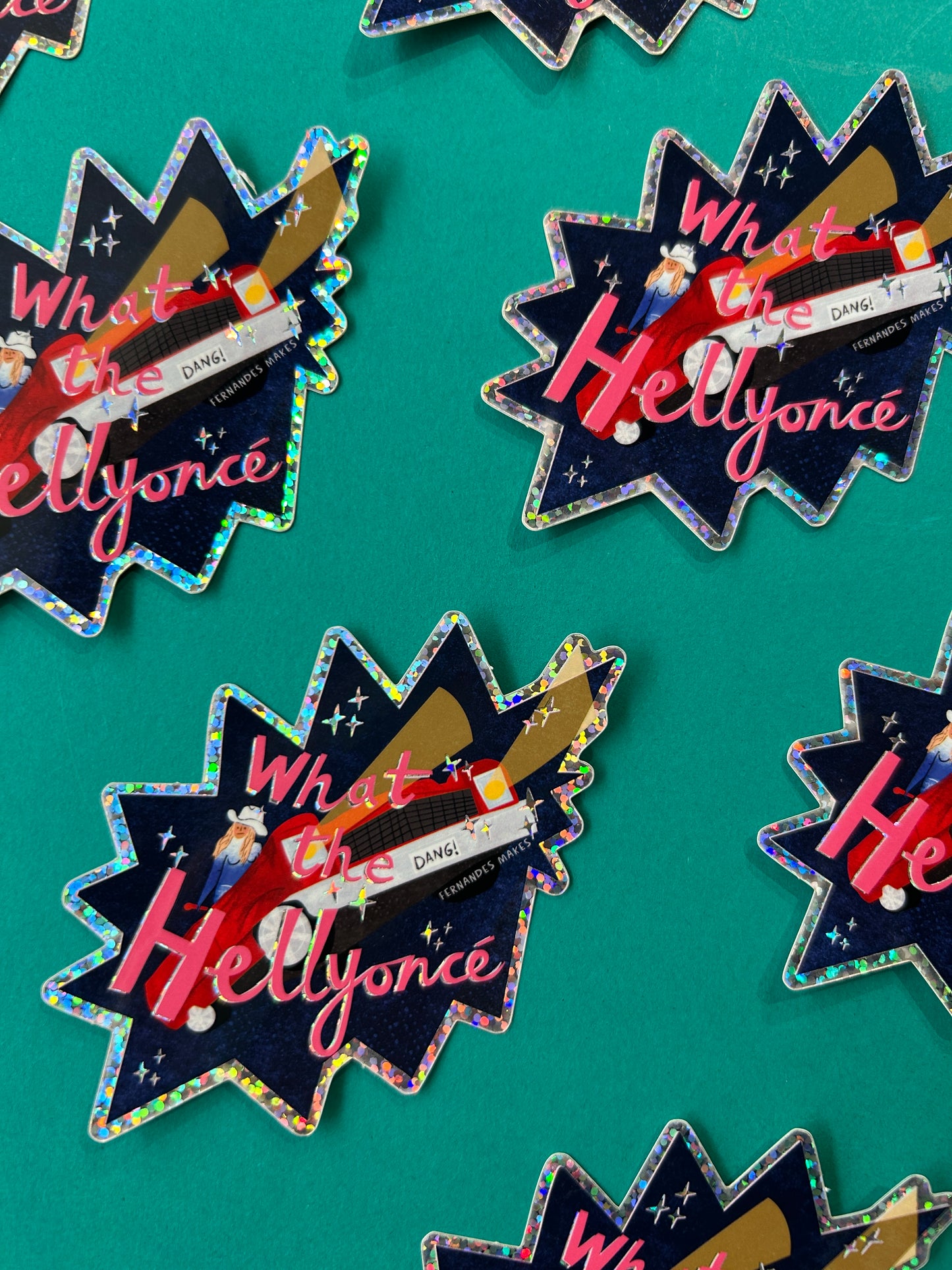 What the Hellyonce Glitter Vinyl Sticker