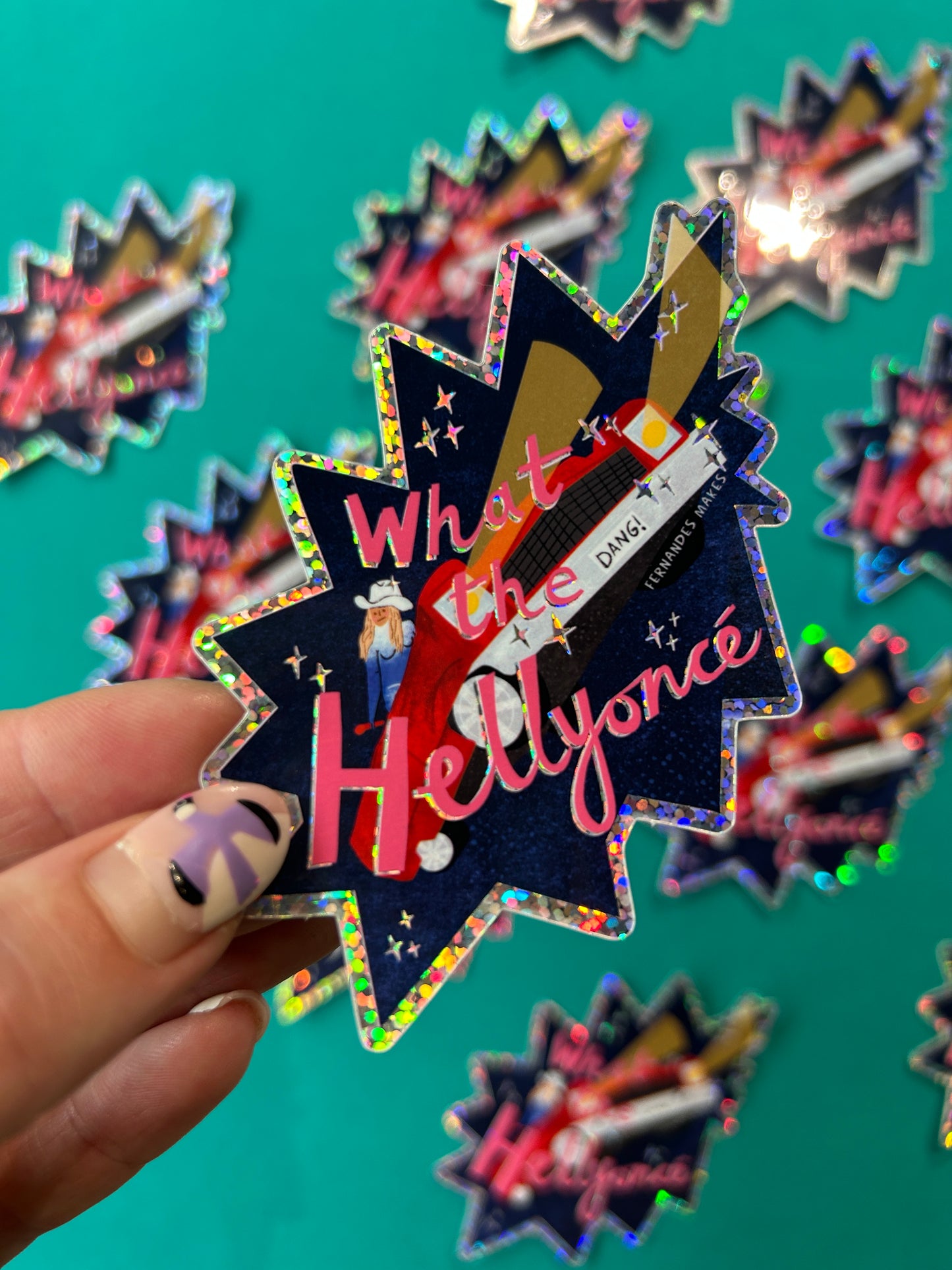 What the Hellyonce Glitter Vinyl Sticker