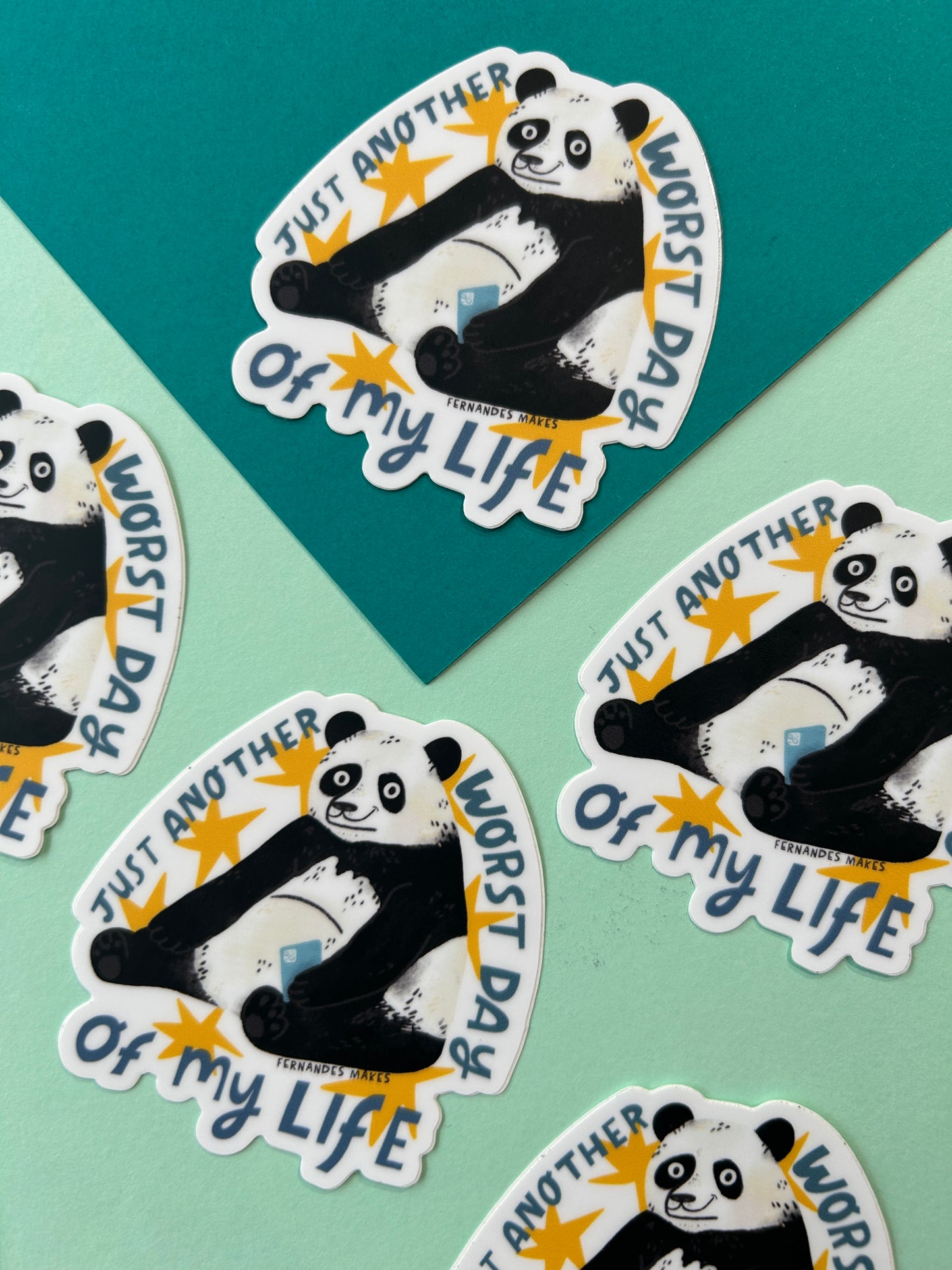 Just Another Worst Day Panda Vinyl Sticker