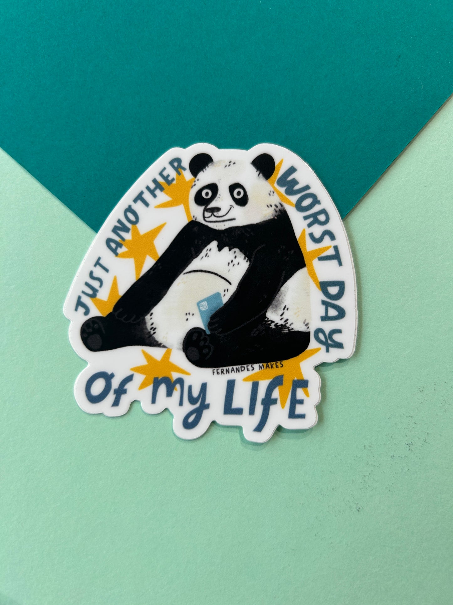 Just Another Worst Day Panda Vinyl Sticker