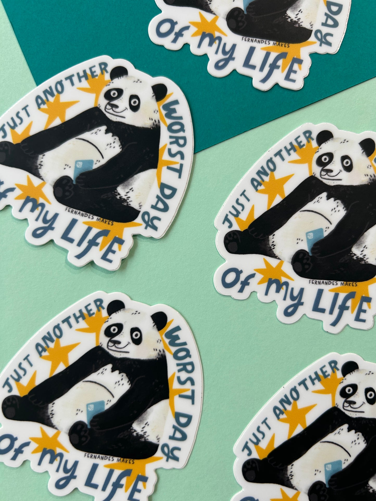 Just Another Worst Day Panda Vinyl Sticker