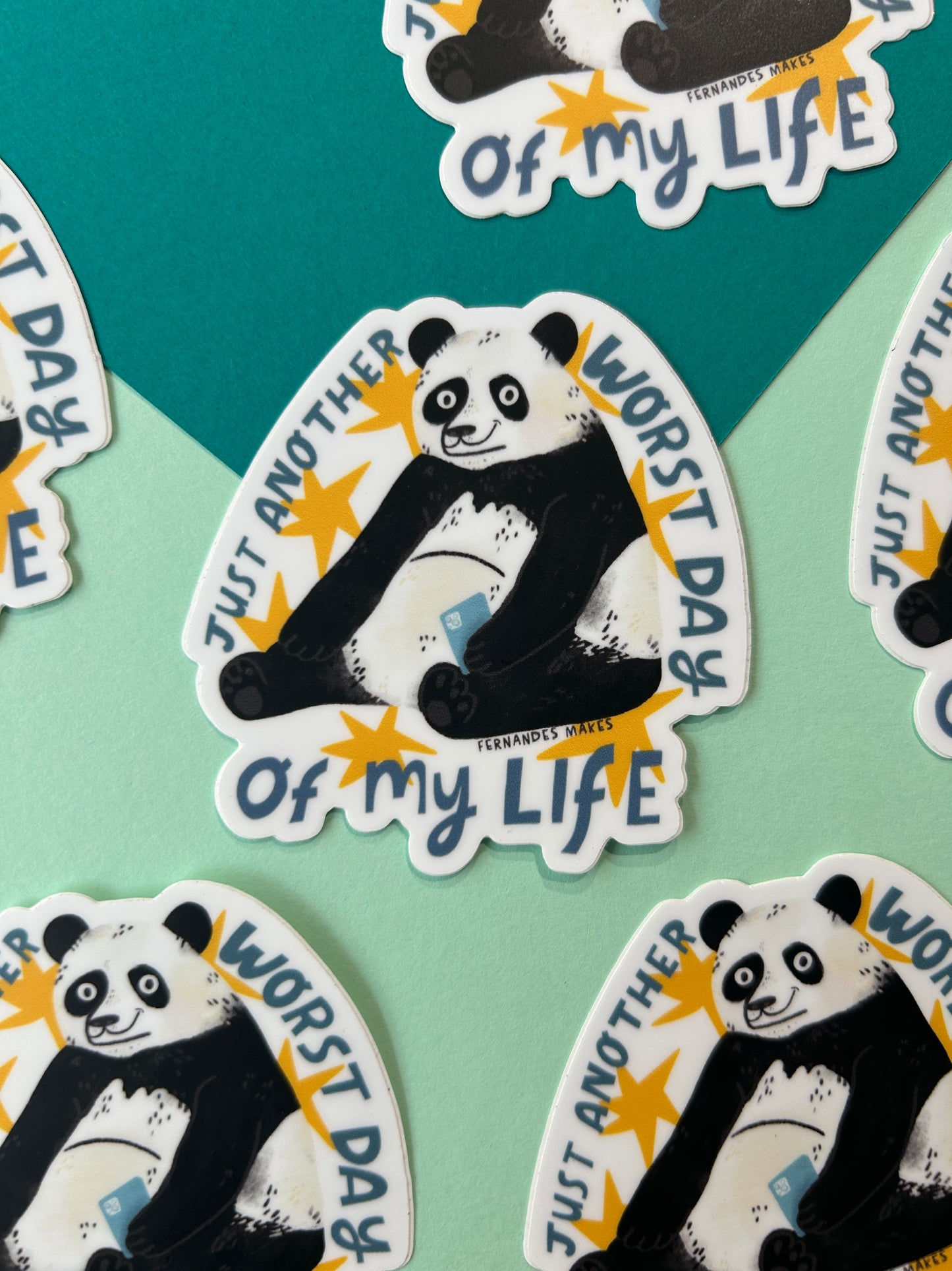 Just Another Worst Day Panda Vinyl Sticker