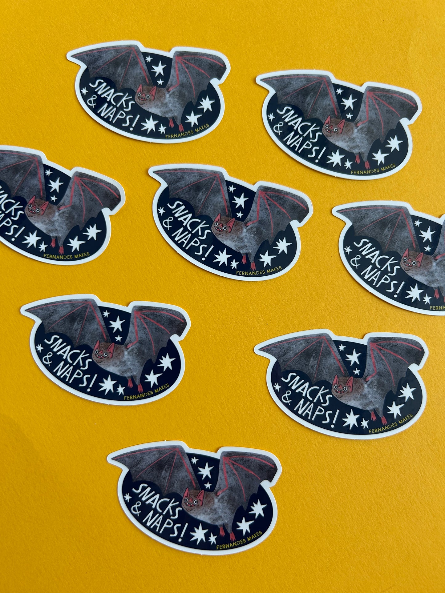 Snacks & Naps Bat Vinyl Sticker
