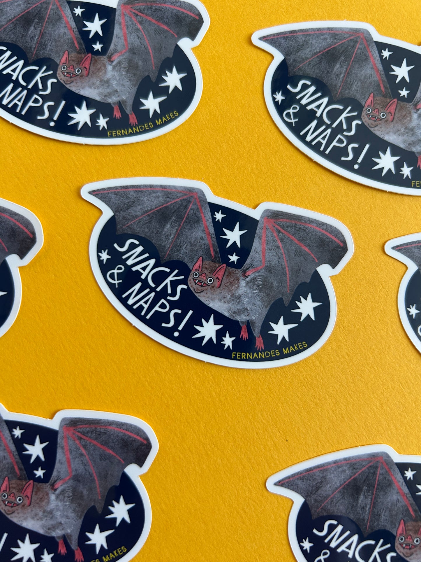 Snacks & Naps Bat Vinyl Sticker