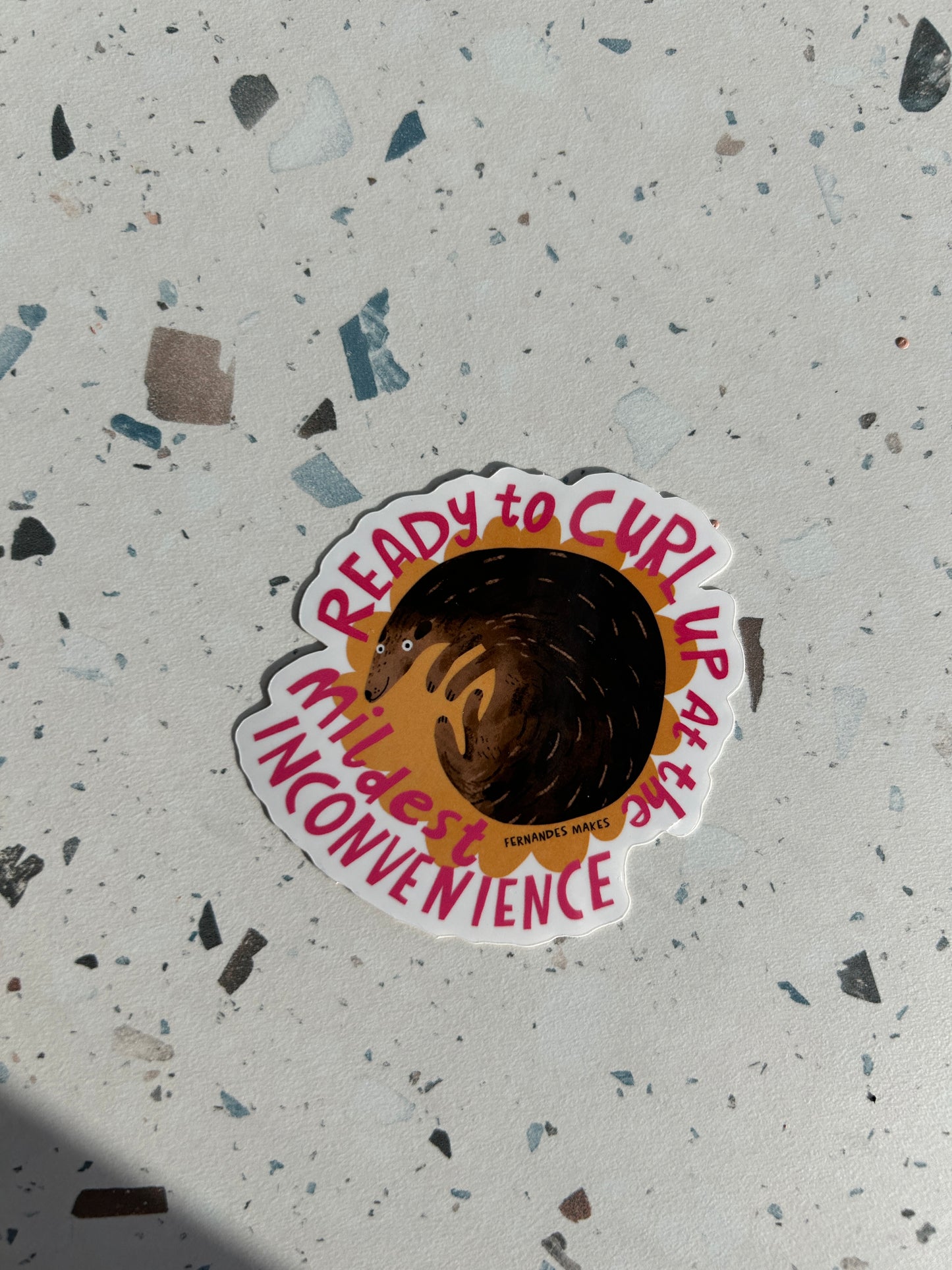 Curl Up inconvenience Sticker