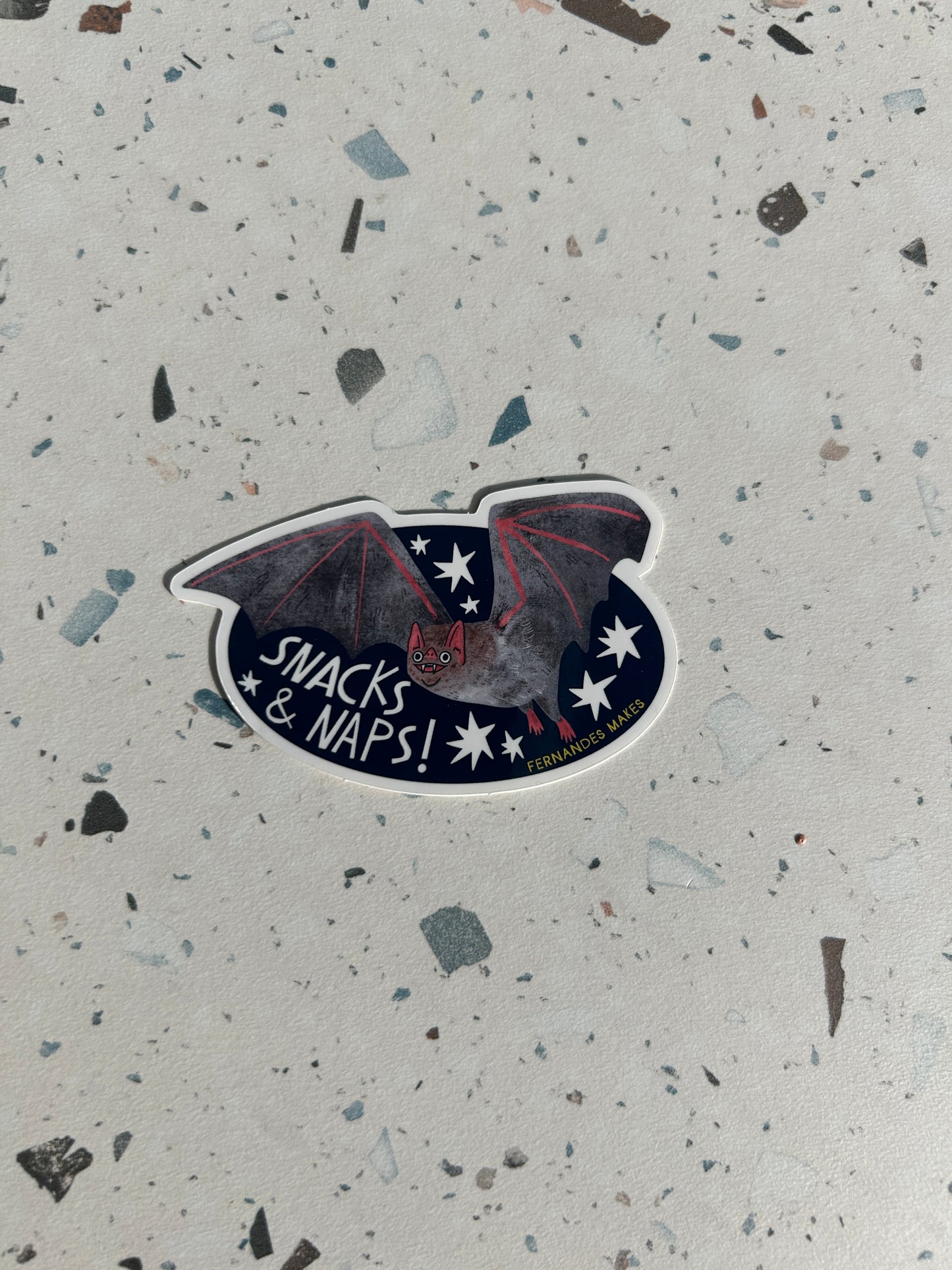 Snacks & Naps Bat Vinyl Sticker
