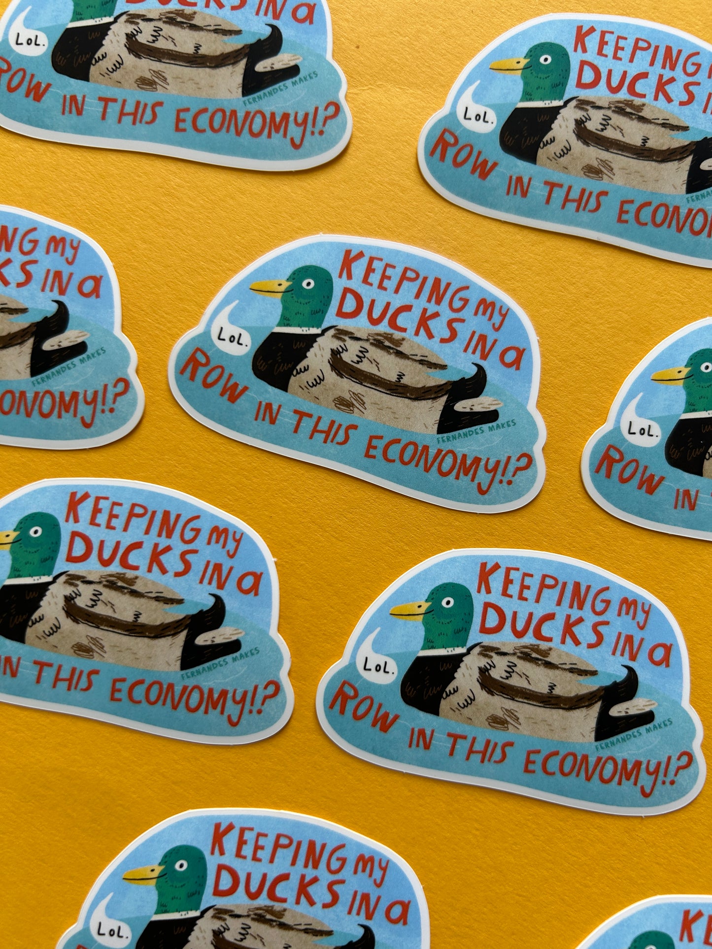 Ducks in a Row Vinyl Sticker
