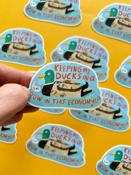 Ducks in a Row Vinyl Sticker
