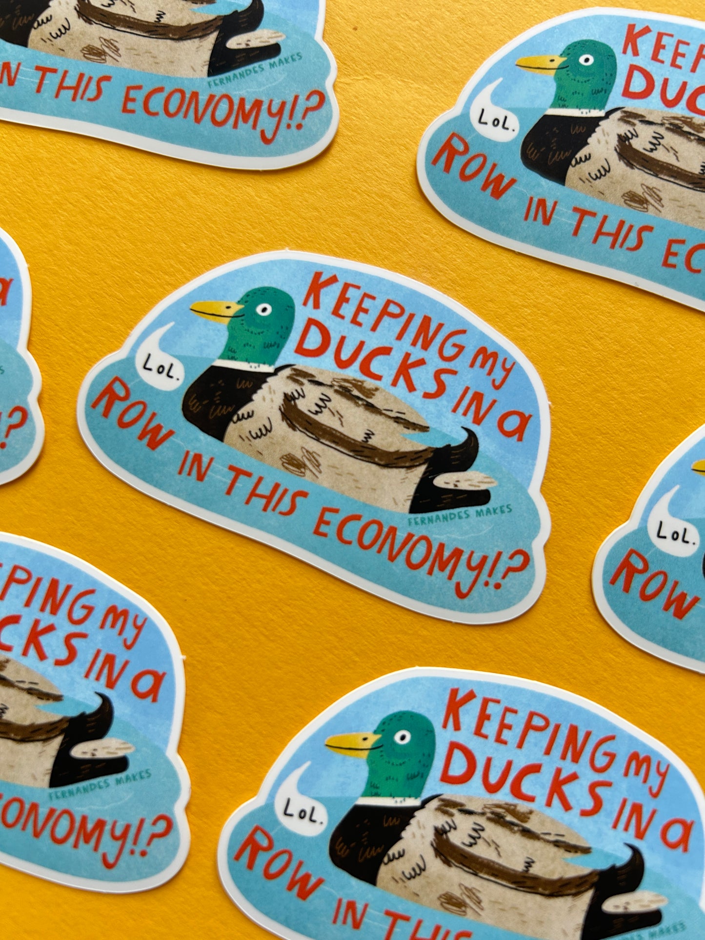 Ducks in a Row Vinyl Sticker