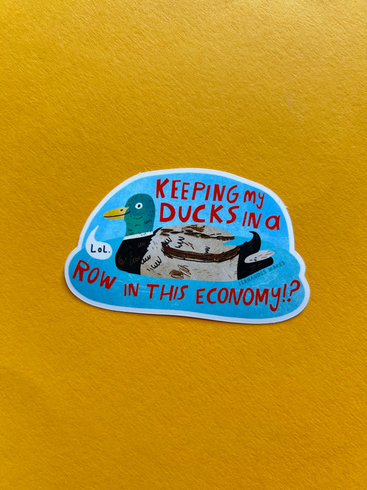 Ducks in a Row Vinyl Sticker