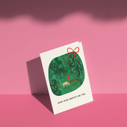 Head Over Hooves- Horses in Love Greeting Card