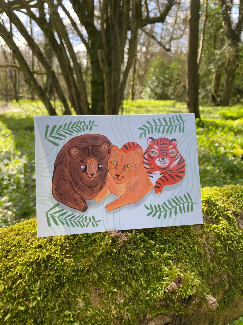BLT Bear, Lion and Tiger Greeting Card