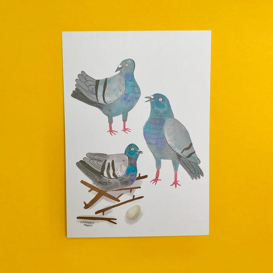 Pigeon Party Pals - Art Print