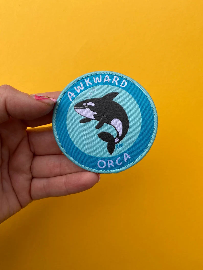 Awkward Orca Woven Patch