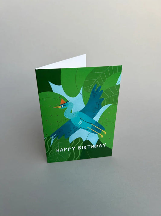 Happy Birthday Heron Greeting Card
