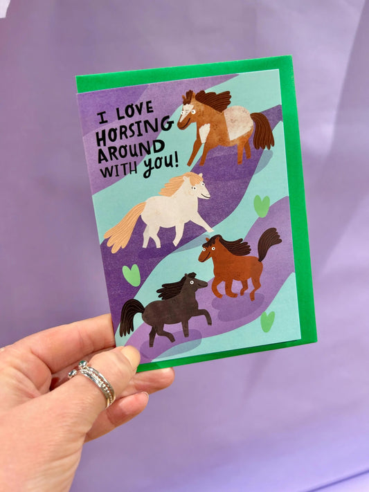 Horsing Around Greeting Card