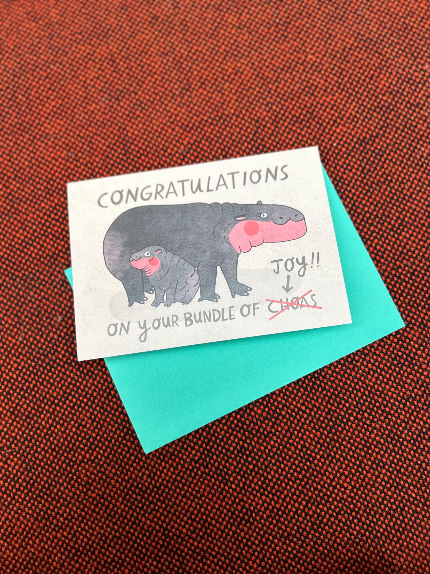 Pygmy Hippo Congratulations Greeting Card