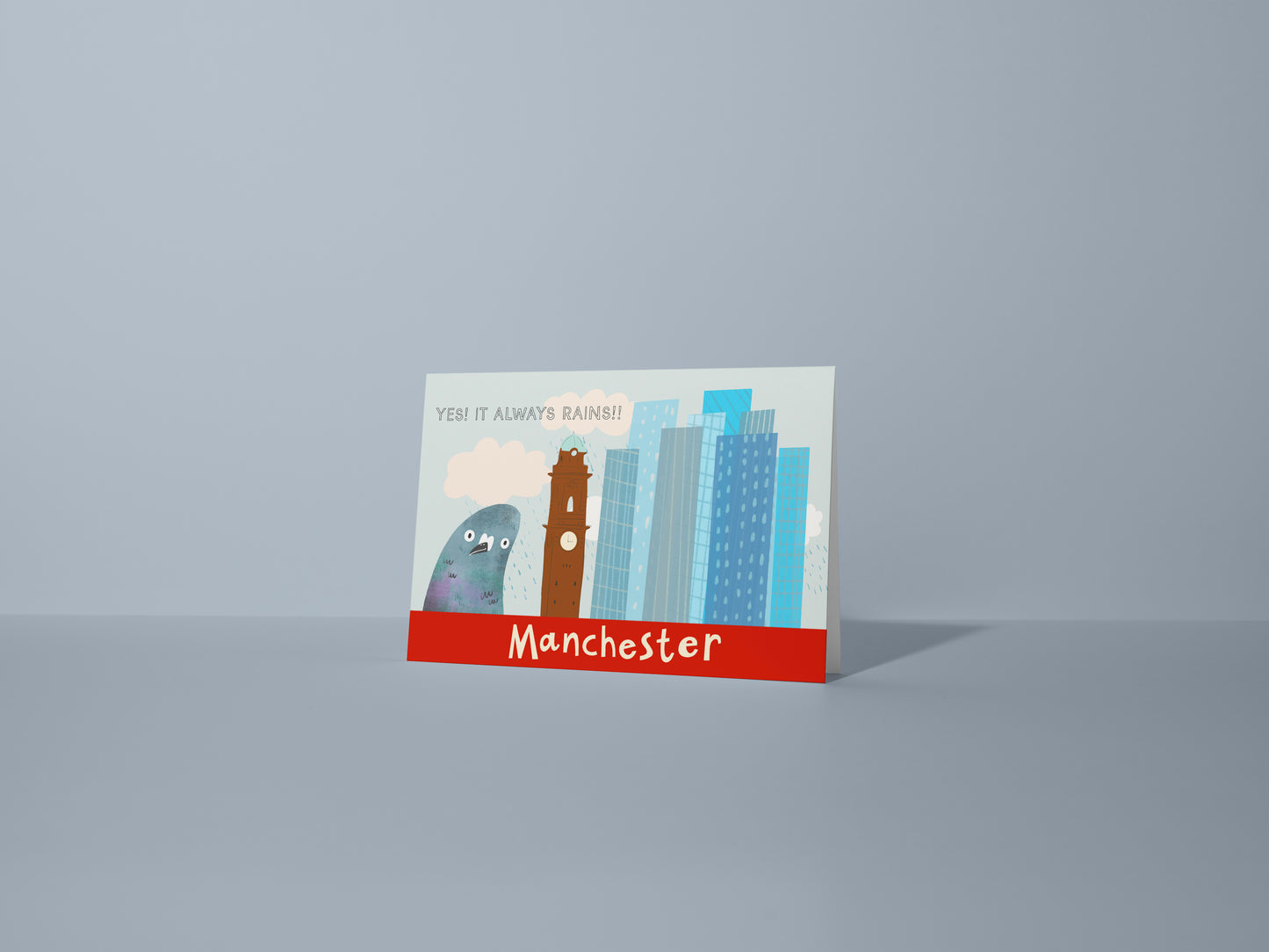 It Always Rains - Manchester Skyline Greeting Card