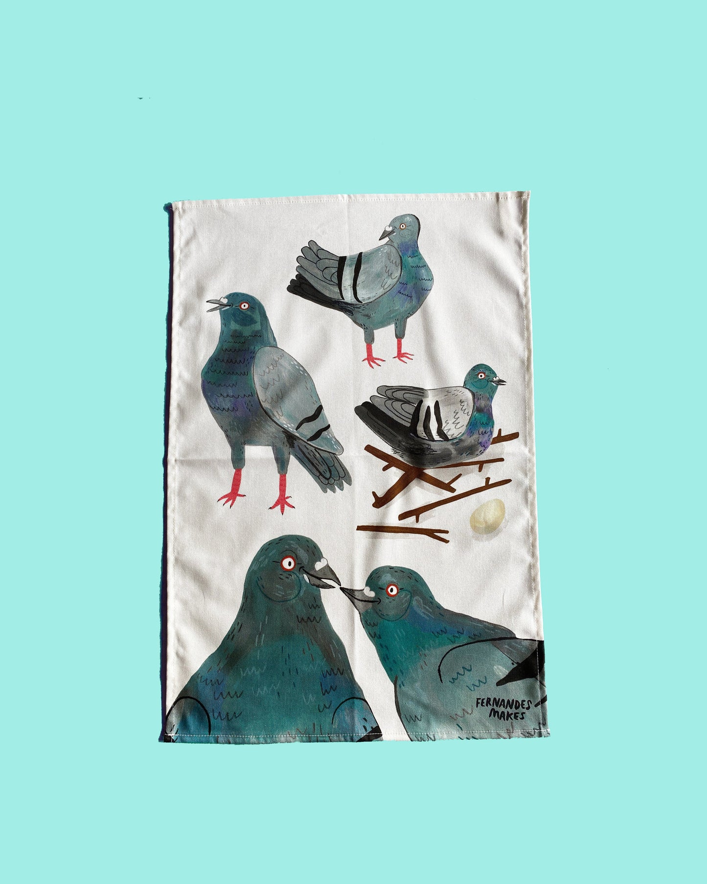 Pigeon Tea Towel