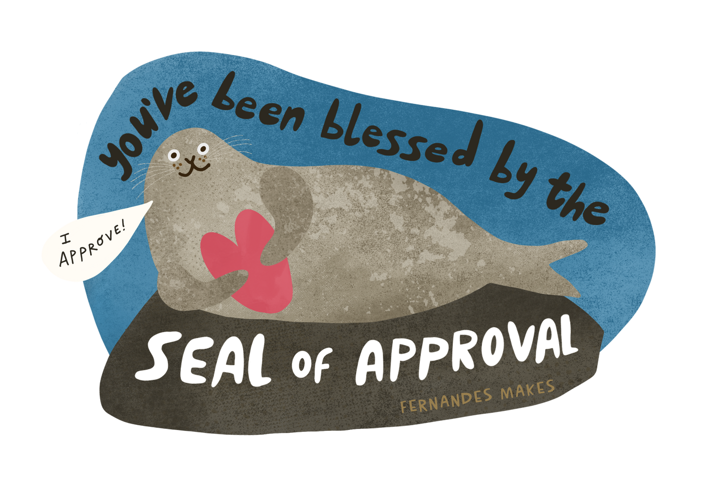 Seal Of Approval Glitter Sticker